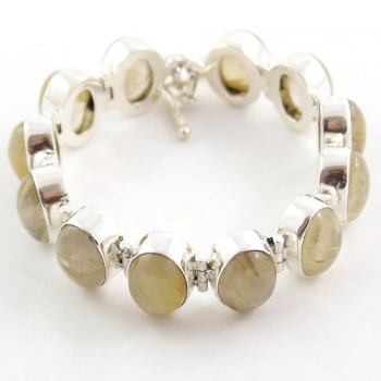 Stunning Rutilated quartz silver bracelet